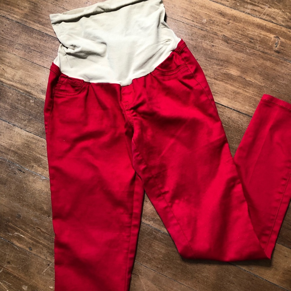 Red Maternity Jeans
